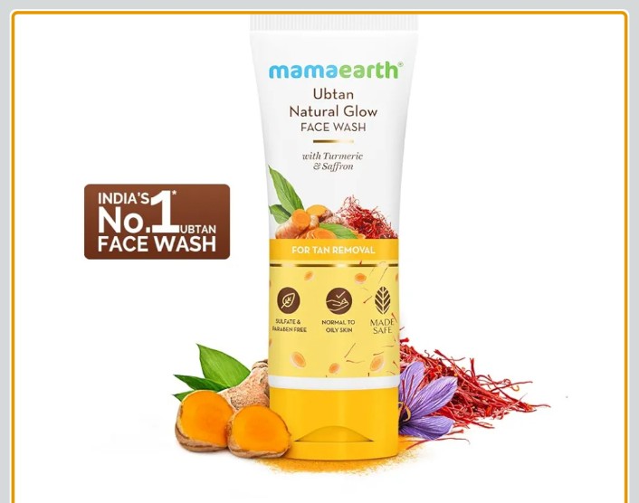 Mamaearth Ubtan Natural Glow Face Wash with Turmeric & Saffron