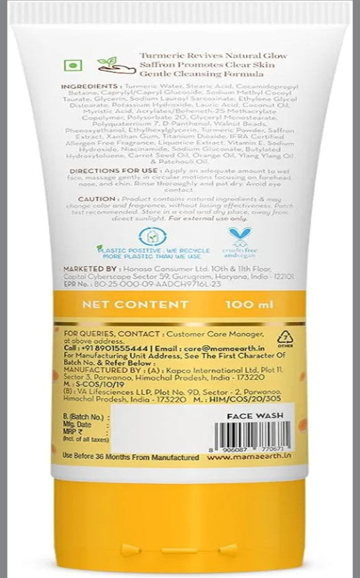 Mamaearth Ubtan Natural Glow Face Wash with Turmeric & Saffron