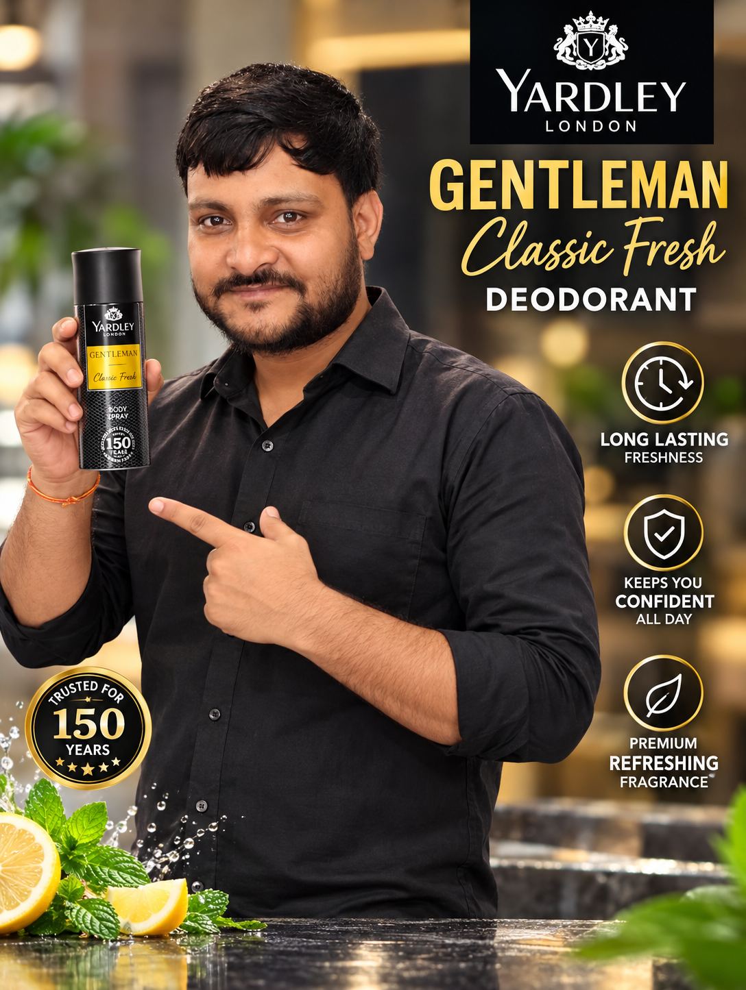 Yardley London Gentleman Classic Fresh Deodorant Body Spray