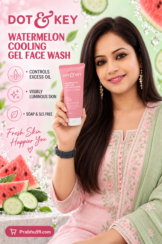 Dot & Key Watermelon Cooling Gel Face Wash with Vitamin C & Cucumber – 100 ml
